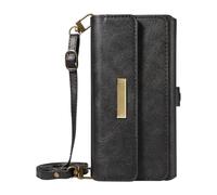 HAMEXLN Custodia A Portafoglio per iPhone 17 PRO Max/17 PRO/Air/17, Multifunzione Flip Custodia Pelle Chiusura Magnetica con Cinturino da Tracolla Guscio,Nero,Air