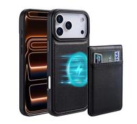 HAMEXLN Portafoglio Cover per iPhone 17 PRO Max/17 PRO/Air/17, Slot Schede Rimovibile Magnetica Cover Pelle Protezione Fotocamera Antiurto Custodia,Nero,17 PRO