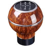 HAMFISTB Manopola Pomello del Cambio Manuale Universale A 5 velocità per Auto con Venature del Legno Leva del Cambio Decorazione per Interni Auto Pomello Marce(Silver)