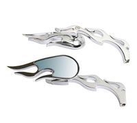 HAMFISTB Moto Specchio Specchietti Retrovisori Universali Cromati con Fiamma La Motocicletta può Regolare Gli Specchietti Specchietti Laterali(2)