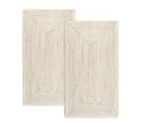 HAMID - Confezione da 2 Tappeti di Iuta Alhambra Colore Avoiro, Tappeti in Fibra di Iuta al 100%, Intrecciati a Mano, Tappeti per Soggiorno, Sala da Pranzo, (80x150 cm) 2 Pezzi