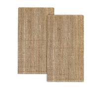 HAMID - Paccheto 2 Tappeto in Juta Kerala, 100% Fibra di Iuta Naturale, Morbido e ad Alta Resistenza, Tessuto a Mano, Soggiorno, Camera da Letto, Tappeto Corridoio (110x60cm) 2 Pezzi