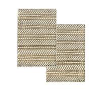 HAMID - Pack 2 Tappeti in Iuta di Lana Olivia 40x60cm, Tappeto in Lana e Iuta Tessuto a Mano per Soggiorno, Camera da Letto, Soggiorno, Bianco Naturale