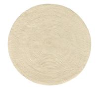 HAMID Tappeto da Interno/Esterno in PET Riciclato - Lavabile e Impermeabile - Ecologico e Sostenibile - Perfetto per Terrazza, Giardino o Soggiorno (120x120cm, Crema)