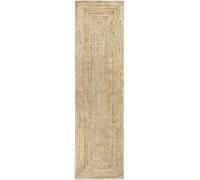 HAMID - Tappeto di Iuta Alhambra Colore Naturale, Tappeti 100% Fibra di Iuta, Intrecciato a Mano, Tappeti per Soggiorno, Sala da Pranzo, Camera da Letto, Corridoi (80x300cm)