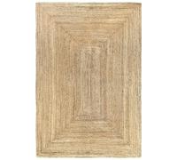 HAMID - Tappeto di Iuta Alhambra Colore Naturale, Tappeti 100% Fibra di Iuta, Intrecciato a Mano, Tappeti per Soggiorno, Sala da Pranzo, Camera da Letto, Corridoi (120x170cm)