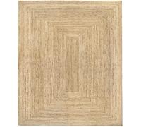 HAMID - Tappeto di Iuta Alhambra Colore Naturale, Tappeti 100% Fibra di Iuta, Intrecciato a Mano, Tappeti per Soggiorno, Sala da Pranzo, Camera da Letto, Corridoi (240x300cm)