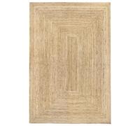HAMID - Tappeto di Iuta Alhambra Colore Naturale, Tappeti 100% Fibra di Iuta, Intrecciato a Mano, Tappeti per Soggiorno, Sala da Pranzo, Camera da Letto, Corridoi (220x360cm)