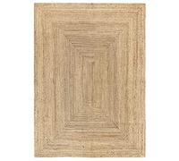 HAMID - Tappeto di Iuta Alhambra Colore Naturale, Tappeti 100% Fibra di Iuta, Intrecciato a Mano, Tappeti per Soggiorno, Sala da Pranzo, Camera da Letto, Corridoi (160x230cm)