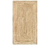 HAMID - Tappeto di Iuta Alhambra Colore Naturale, Tappeti 100% Fibra di Iuta, Intrecciato a Mano, Tappeti per Soggiorno, Sala da Pranzo, Camera da Letto, Corridoi (60x110cm)