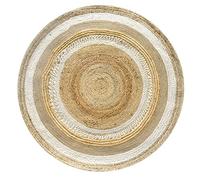 HAMID - Tappeto in Juta Cairo, 100% Fibra di Iuta Naturale, Tappeto Redonda Morbido, Tappeti Tessuto a Mano, Soggiorno, Camera da Letto, Tappeto Corridoio, Naturale (120x120cm)