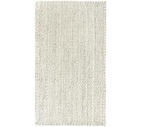 HAMID - Tappeto in Juta Granada 100% Fibra di Iuta Naturale Bianco, Tappeto Morbido e ad Alta Resistenza, Tessuto a Mano, Soggiorno, Camera da Letto, Tappeto Corridoio, Naturale Bianco (110x60cm)