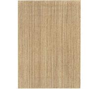 HAMID - Tappeto in Juta Granada 100% Fibra Naturale, Morbido e ad Alta Resistenza, Tessuto a Mano per Soggiorno, Camera da Letto, Corridoio, Naturale (230x160cm)