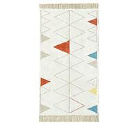 HAMID - Tappeto Kilim da Esterno/Interno con design geometrico moderno - Tappeto da giardino, terrazza, veranda, soggiorno, camera da letto, soggiorno, ingresso (AQUILONI BIANCHI, 150x80cm)