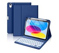 Hamile Custodia per iPad A16 11a e 10a generazione con tastiera - Wireless | Custodia per tastiera staccabile retroilluminata, portapenne, per iPad A16 27,9 cm 2025 10a generazione 27,7 cm 2022