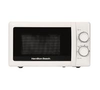Hamilton Beach Microonde, 20L, 700W, Cavità in Acciaio Inox, Controllo Manuale, 5 Livelli di Potenza, Sbrinamento Rapido, Timer 30 Min, Bianco - HBMX79SSW