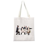 Hamilton - Borsa regalo per teatro musicale, borsa per il trucco, accessori tasca con cerniera per i fan, beige, m-l, dimensioni: lunghezza: 33 cm, altezza: 37 cm, materiale: tela
