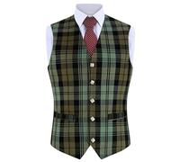 Hamilton Kilts Gilet in tartan con bottoni a forma di cardo, gilet tradizionale scozzese delle Highland, abito da festa, abito da sposa, Blackwatch Weathered, 42