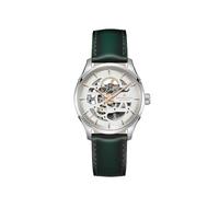 Hamilton Orologio Jazzmaster Skeleton Auto | Swiss Made | cassa in acciaio inossidabile da 40 mm | orologio analogico quadrante bianco | cinturino in pelle verde (modello: H42535810), bianco,