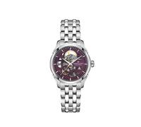 Hamilton Orologio Jazzmaster Skeleton Lady Auto | Swiss Made | cassa in acciaio inossidabile da 36 mm | orologio analogico quadrante viola | bracciale in acciaio inossidabile argento (modello: