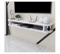 Hamimi, supporto da parete per TV, console multimediale da parete, per lettore DVD, Blu-ray, supporto TV satellitare, box via cavo, mobile per TV, telaio galleggiante (bianco, 100 cm)