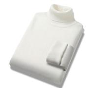 HAMISBEL Felpa Maglione da Uomo per Maglione Casual Inverno Pullover Calda Dolcevita-Bianco-l