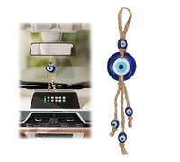 HAMKU 1 Pezzi Ciondolo per Auto Malocchio, Accessorio per la Decorazione dell'auto, Perline blu Malocchio per Protezione e Felicità, Ciondolo Portafortuna Auto per specchietto retrovisore auto