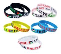 HAMKU 10 PCS Bracciale Di Bandiera Bracciale Di Bandiera Palestinese Braccialetti da polso della Palestina braccialetti solidali per donne e uomini