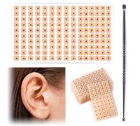 HAMKU 1800 Pezzi Cerotti Per Punto Auricolare Di Agopuntura,Cerotti Per Punto Auricolare,Cerotto Per Pressione Dell'orecchio,Massaggio Orecchio Auricoloterapia con penna a punta per orecchie