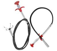 HAMKU 2 Pezzi Pinza Telescopica,Molla Pick-Up stura lavandino sturalavabo Sonda Pinza Asta Flessibile Prenditutto Asta flessibile con pinza 60/160 cm raccogli oggetti pulizia tubi gancio