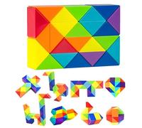 HAMKU 24 Pezzi Mini Righello Magico, 24 Blocchi Giocattolo Twist Cubo Puzzle Gadget Bambini Regalini Fine Festa Compleanno per Ragazzi, colori dell'arcobaleno
