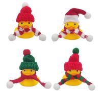 HAMKU 4 Pezzi paperella di gomma natalizie, Mini paperelle, C