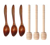 HAMKU 6 Pz agitatori per Miele,cucchiai di Miele,cucchiai di Miele in Legno,agitatori per Sollevatore di Miele,Bastoncini di Miele a Spirale