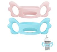 HAMKU Impugnatura Per Biberon, Manico Per Biberon Silicone, Manici per Biberon in Silicone per Bambini con Design a Presa, 2 pezzo