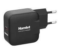 Hamlet Caricabatterie Alimentatore da parete GaN 65W USB-C Nero