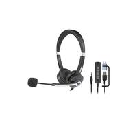Hamlet Cuffie microfono filo RENOVA HEADSET Black e Silver HHEADM UJX