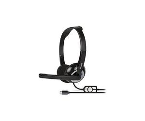 Hamlet Cuffie microfono filo Smart Usb C Headset Black e Silver HHEADMUS C