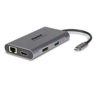Hamlet Replicatore di Porte per Notebook Cablato USB Type-C Grigio - HDKC-PD400D