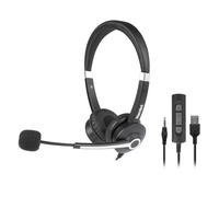 Hamlet Renova Ujs- Cuffia Business Bi-Aurale Con Mic. Combo USB E Jack HHEADM-UJS