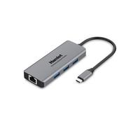 HAMLET - Replicatore di Porte e Docking Station per Notebook PD200A Cablato 3x USB 3.2 / HDMI / LAN + Power Delivery 85W - Grigio