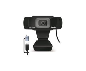 Hamlet Webcam USB Type-A, USB Type-C Black HWCAM1080 CX 1080p FULL HD