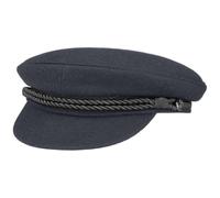 HAMMABURG Berretto Veleggiatore d'Elba Uomo | Made in The EU da Marinaio Piatto con Visiera, Fodera, Fodera Estate/Inverno | 58 cm Blu