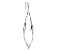 Hammacher Microforbice tipo Vannas, particolarmente leggera, curva, lunghezza di taglio 8,5 mm, lunghezza 80 mm