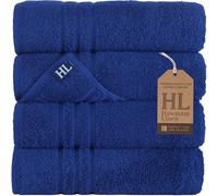 Hammam Linen Asciugamani da bagno blu scuro, confezione da 4, morbidi e assorbenti, 27 x 54 cm, di qualità premium, perfetti per l'uso quotidiano 100% cotone asciugamano