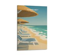 Hammamet Tunisia - Stampa artistica da parete minimalista su tela, per soggiorno, camera da letto, bagno, ufficio, decorazione per la casa, 40 x 60 cm