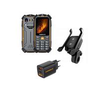 Hammer Boost LTE 2 + Supporto per telefono + RapidCharge Telefono robusto per outdoor con supporto regolabile per telefono e caricatore universale