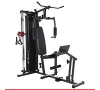 HAMMER Ferrum TX3 - Stazione di allenamento con sistema a corda, pressa per gambe e Power LAT.-Bar, multistazione per allenamento gambe, schiena & Co, 50 possibilità di esercizio, 210 x 120 x 198 cm