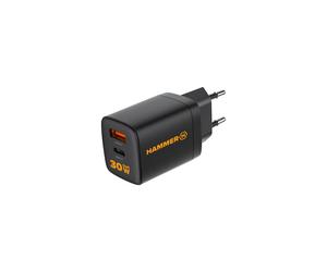 HAMMER RapidCharge Duo 30W Caricabatterie universale doppio con porte USB-A e USB-C e 30W di potenza per una ricarica rapida ed efficiente dei tuoi