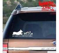 HammeredInk Corgi Ate Stick Family Car Sticker