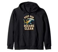 Hammerhead Keep Our Oceans Clean - Squalo vintage da uomo Felpa con Cappuccio